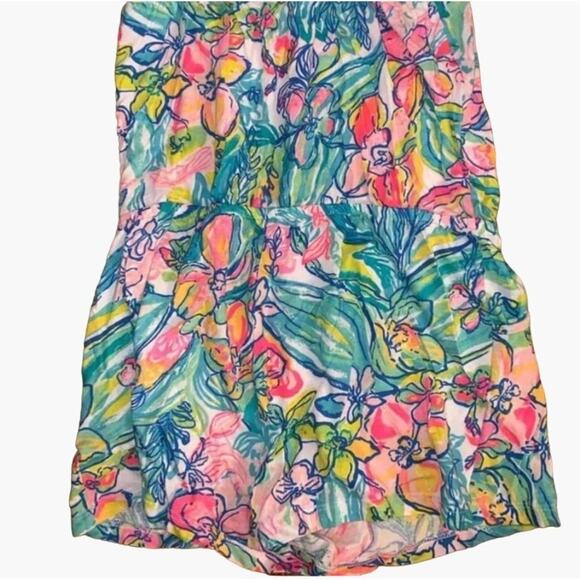 Lilly Pulitzer Romper Size 4-5 Pockets Pull on Style Cotton Aleene Romper in Sur - Picture 8 of 8